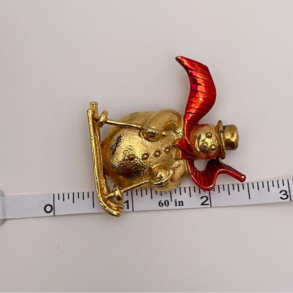 Vintage 80’s GERRY'S Winter Holiday Christmas Apres Ski Snowman Brooch / Pin